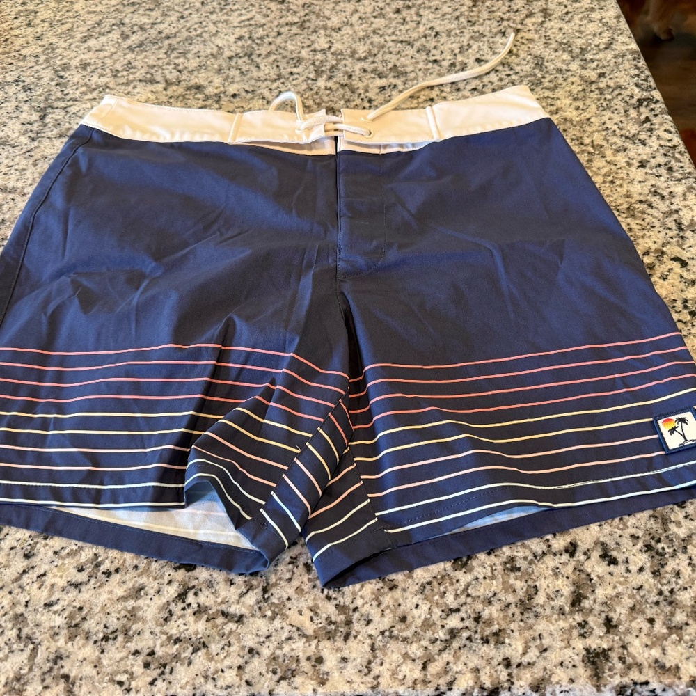 Marine Layer Striped Board Short 6.5" - 32